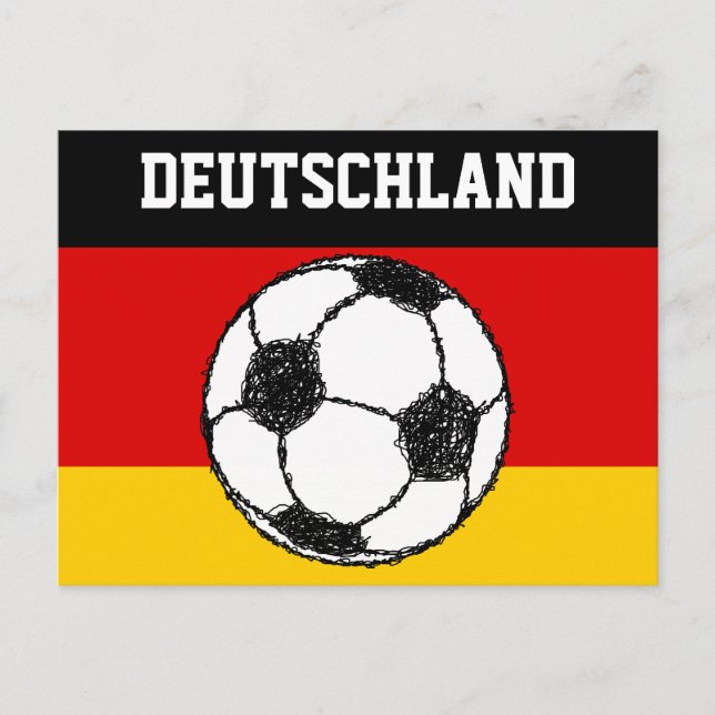 DEUTSCHLAND FLAG | FUSSBALL POSTKARTE (Vorderseite)