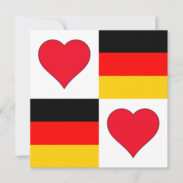 Deutschland Flag Herz Patriotische deutsche Gruß Karte (Vorderseite)