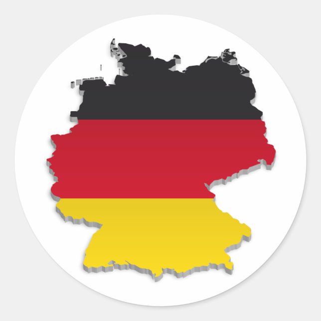 Deutschland Flag Karte_2 Runder Aufkleber (Vorderseite)