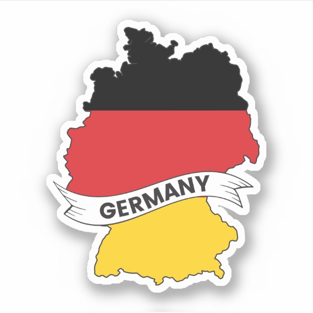 Deutschland-Flag-Karte Aufkleber (Vorderseite)