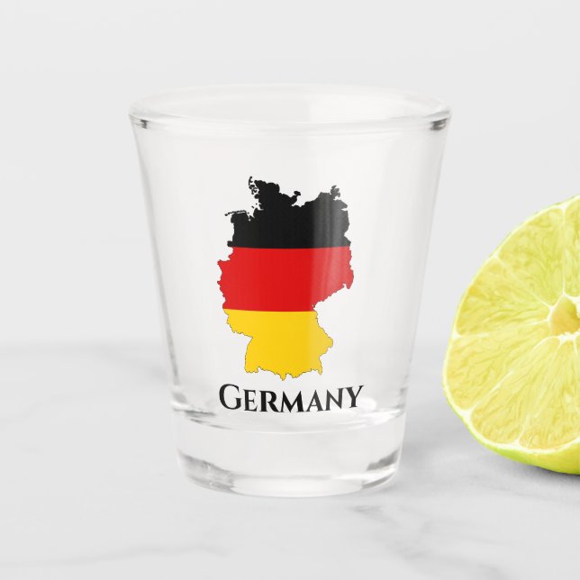 Deutschland Flag Karte Schnapsglas (Vorderseite)