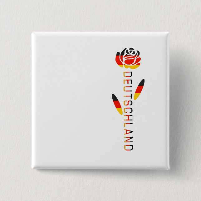 Deutschland Flag Rose Button (Vorderseite)