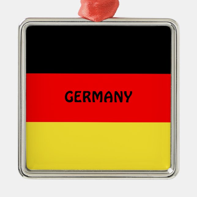 Deutschland:Flagge Deutschlands Silbernes Ornament (Vorne)