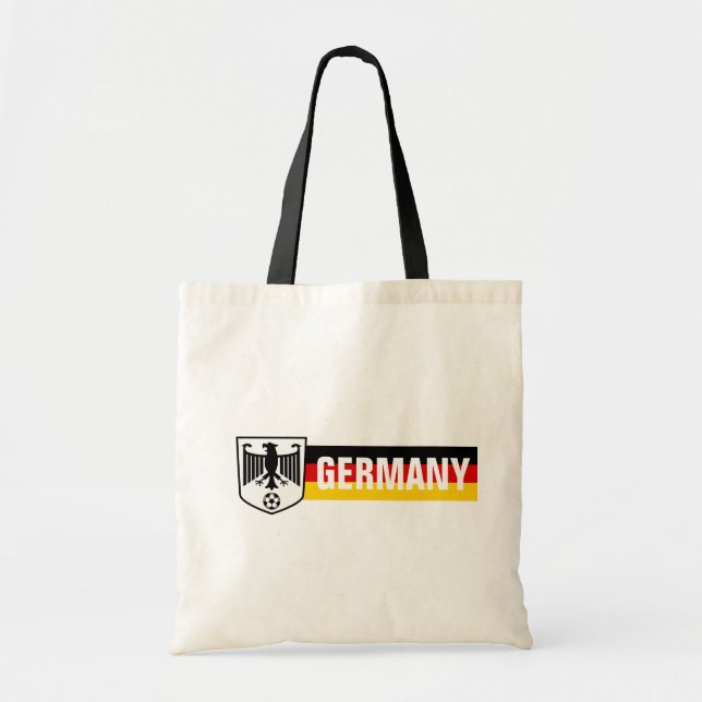 Deutschland-Flagge färbt Wappen Fußball Tragetasche (Vorne)
