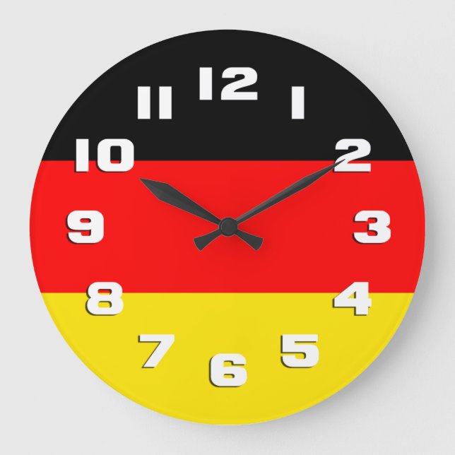Deutschland-Flagge Große Wanduhr (Vorderseite)