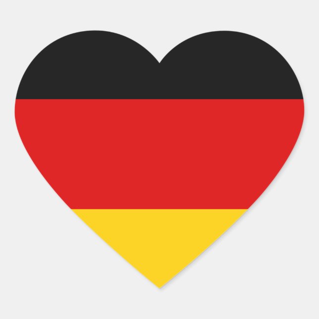 Deutschland Flagge Herz-Aufkleber (Vorderseite)