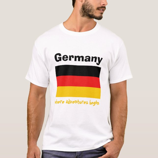 Deutschland-Flagge + Karte + Text-T - Shirt (Vorderseite)