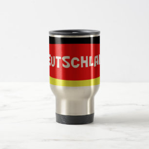 Deutschland - Flagge mit Wortlaut Reisebecher