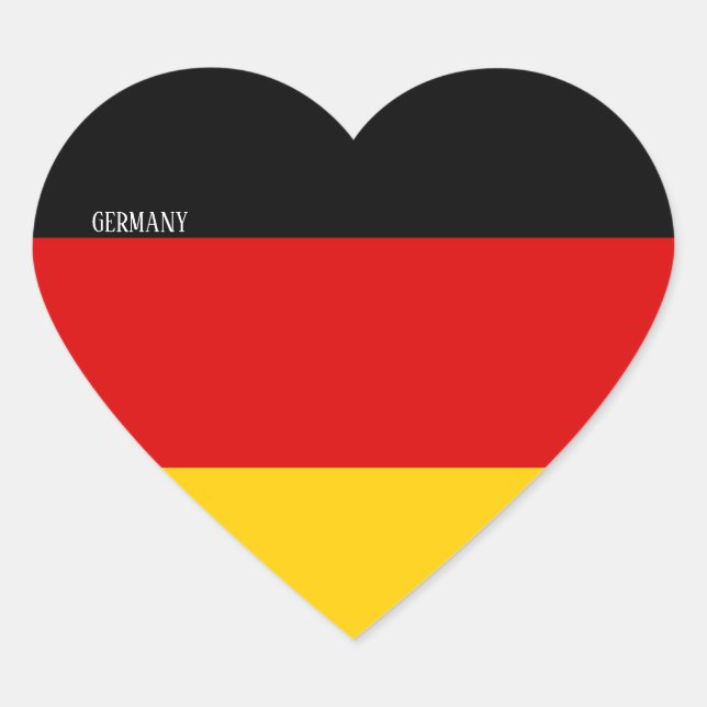 Deutschland Flagge Patriotisch Herz-Aufkleber (Vorderseite)