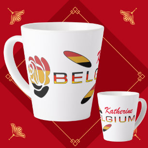 Deutschland-Flagge-Rose Personalisierte kleine Lat Milchtasse