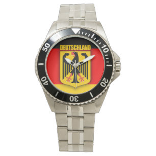 Deutschland-Flagge u. Wappen Armbanduhr