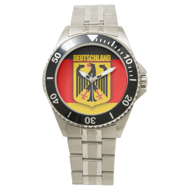 Deutschland - Flagge und Wappen Armbanduhr (Vorderseite)