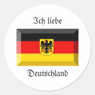 Deutschland-Flaggen-Edelstein Runder Aufkleber