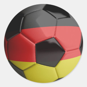 Deutschland-Flaggen-Fußball Runder Aufkleber