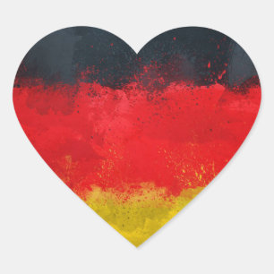 Deutschland-Flaggen-Herz-Aufkleber, glatt, klein, Herz-Aufkleber