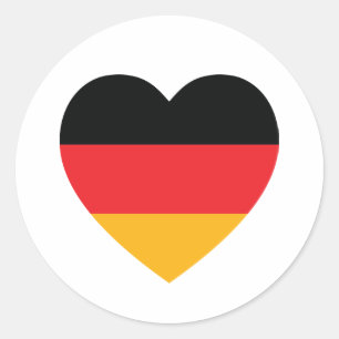Deutschland-Flaggen-Herz-Aufkleber Runder Aufkleber