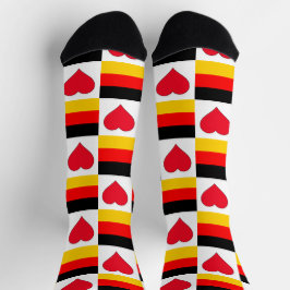 Deutschland Flaggen Herzendesign Spaß Deutscher St Socken