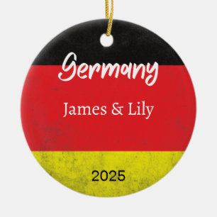 Deutschland Flaggen-Ornament, Personalisiertes Deu Keramik Ornament