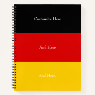 Deutschland Flaggenfarben Schwarzes Gold Personali Notizbuch