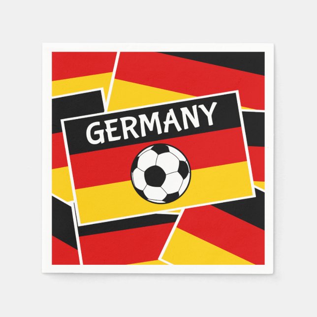 Deutschland Flaggenfußball Serviette (Vorderseite)