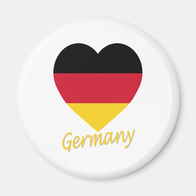 Deutschland Flaggenherz Magnet (Vorne)