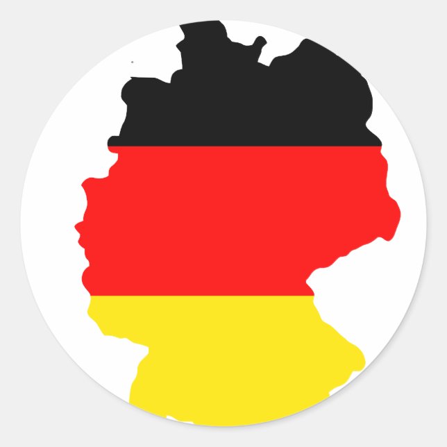 Deutschland-Flaggenkarte Runder Aufkleber (Vorderseite)