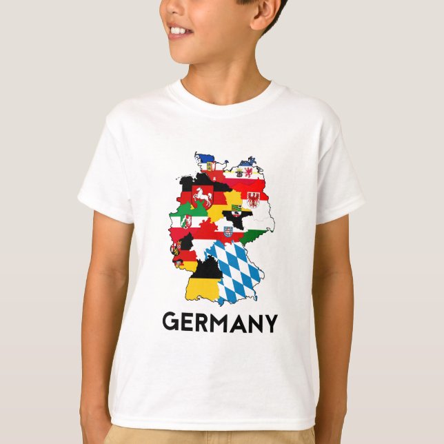 Deutschland-Flaggenkarte T-Shirt (Vorderseite)