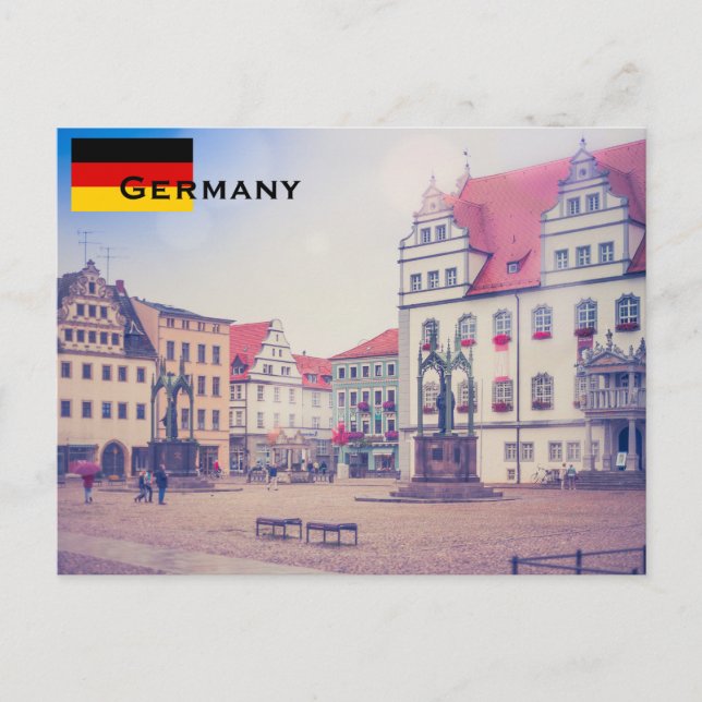 Deutschland Flaggenreisen Tourismus Postkarte (Vorderseite)
