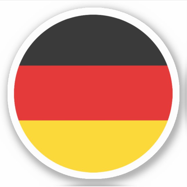 Deutschland Flaggenrundkleber Aufkleber (Vorderseite)