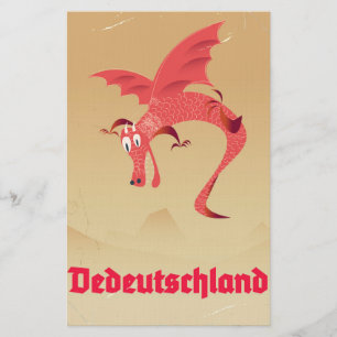 Deutschland fliegender Drache Vintage Poster Briefpapier