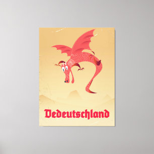 Deutschland fliegender Drache Vintage Poster Leinwanddruck