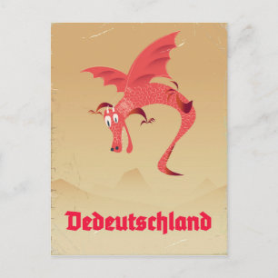 Deutschland fliegender Drache Vintage Poster Postkarte