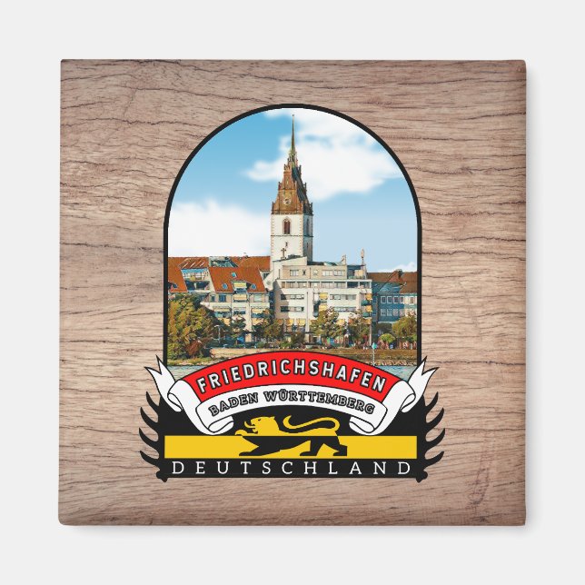 Deutschland Friedrichshafen Vintage souvenir Magnet (Vorne)
