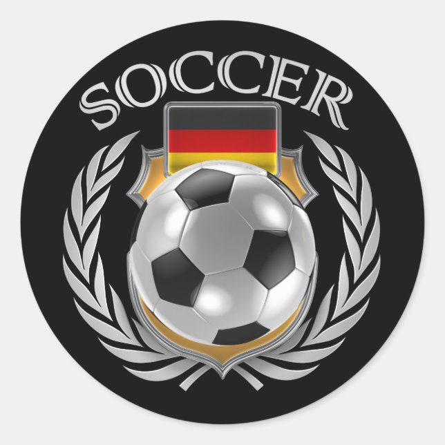 Deutschland Fußball 2016 Fangerät Runder Aufkleber (Vorderseite)