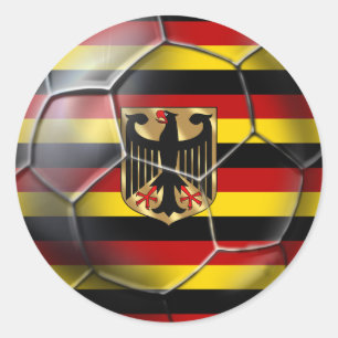 Deutschland Fußball-Fahne gestreift Fußball-Gesche Runder Aufkleber