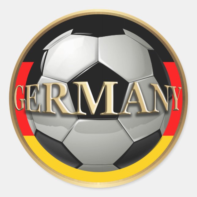 Deutschland Fußball Runder Aufkleber (Vorderseite)