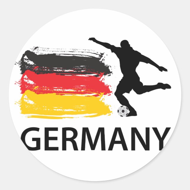 Deutschland Fußball Runder Aufkleber (Vorderseite)