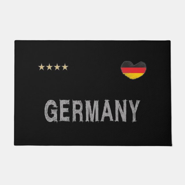 Deutschland Fußball Shirt Herz Fußmatte (Vorderseite)