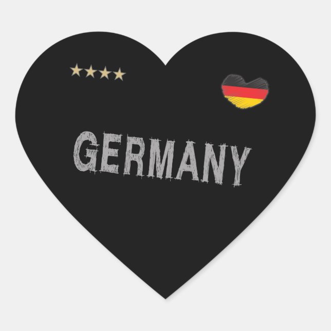Deutschland Fußball Shirt Herz Herz-Aufkleber (Vorderseite)