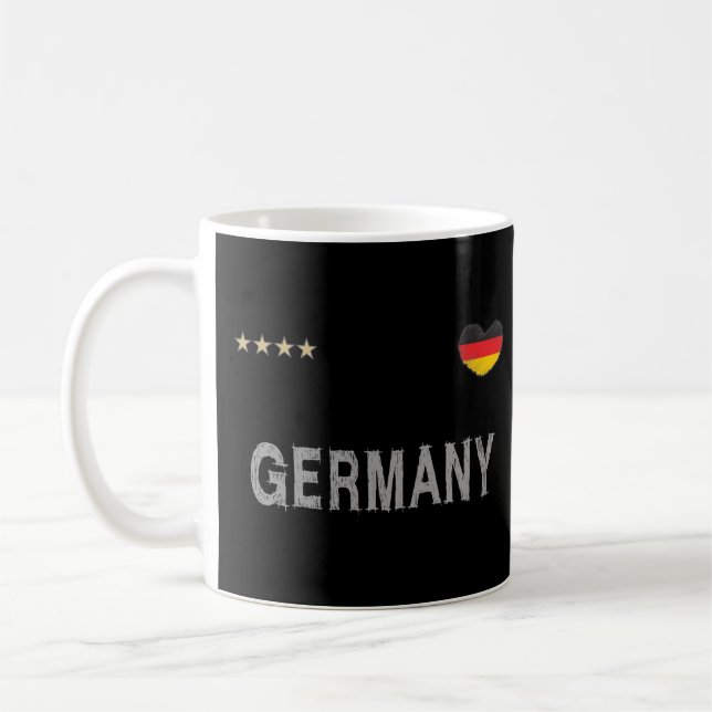 Deutschland Fußball Shirt Herz Kaffeetasse (Links)