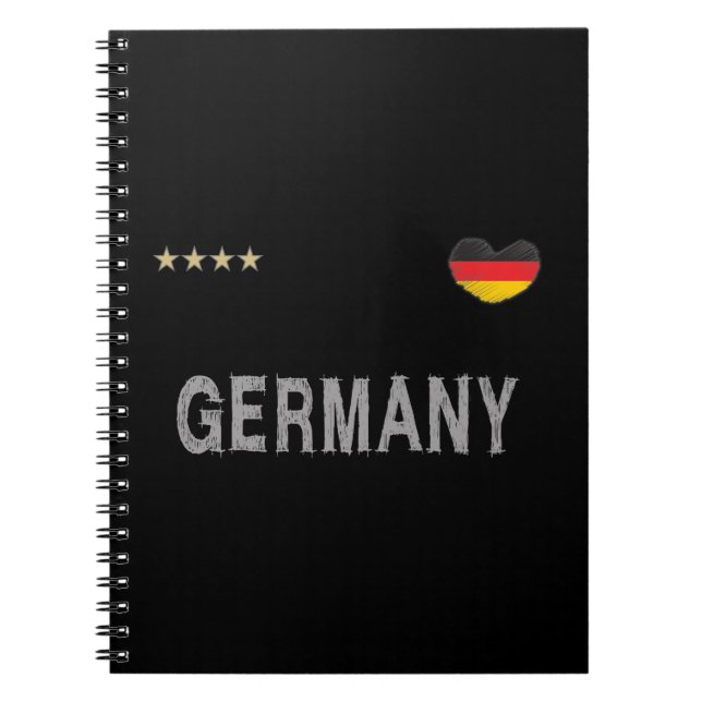 Deutschland Fußball Shirt Herz Notizblock (Vorderseite)