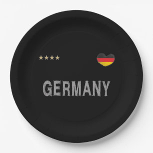 Deutschland Fußball Shirt Herz Pappteller