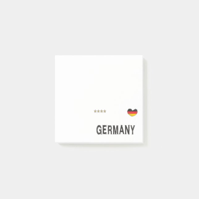 Deutschland Fußball Shirt Herz Post-it Klebezettel (Vorderseite)