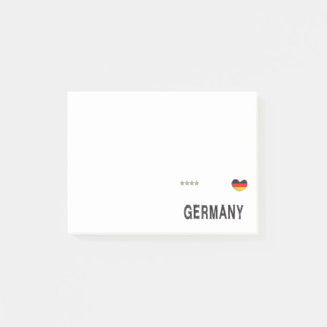 Deutschland Fußball Shirt Herz Post-it Klebezettel (Vorderseite)