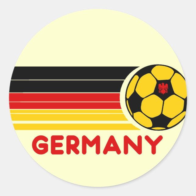 Deutschland Fußball-Sticker Runder Aufkleber (Vorderseite)