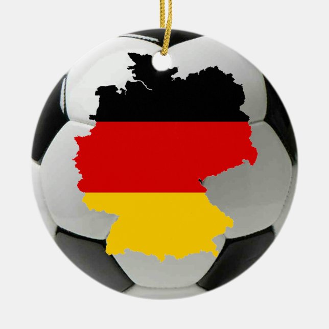 Deutschland-Fußballverzierung Keramik Ornament (Vorne)