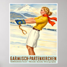Deutschland, Garmisch Partenkirchen Skiposter Poster