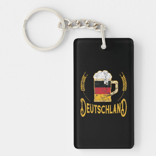 Deutschland German Flag Beer Lover Oktoberfest Schlüsselanhänger (Vorderseite)