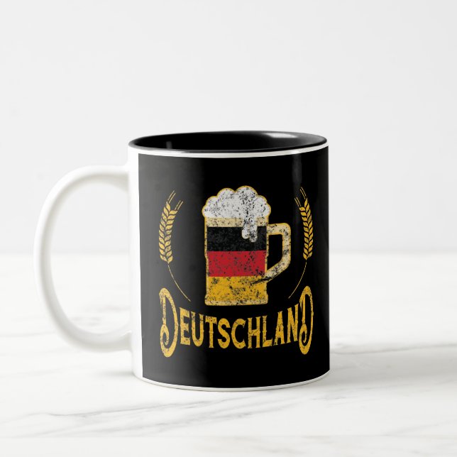 Deutschland German Flag Beer Lover Oktoberfest Zweifarbige Tasse (Links)