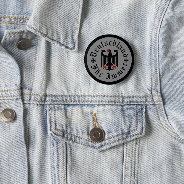Deutschland/ Germany Forever/schwarzer Adler/Eiser Button (Beispiel)